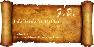 Fábián Ditta névjegykártya