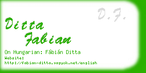 ditta fabian business card
