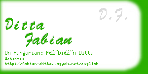 ditta fabian business card